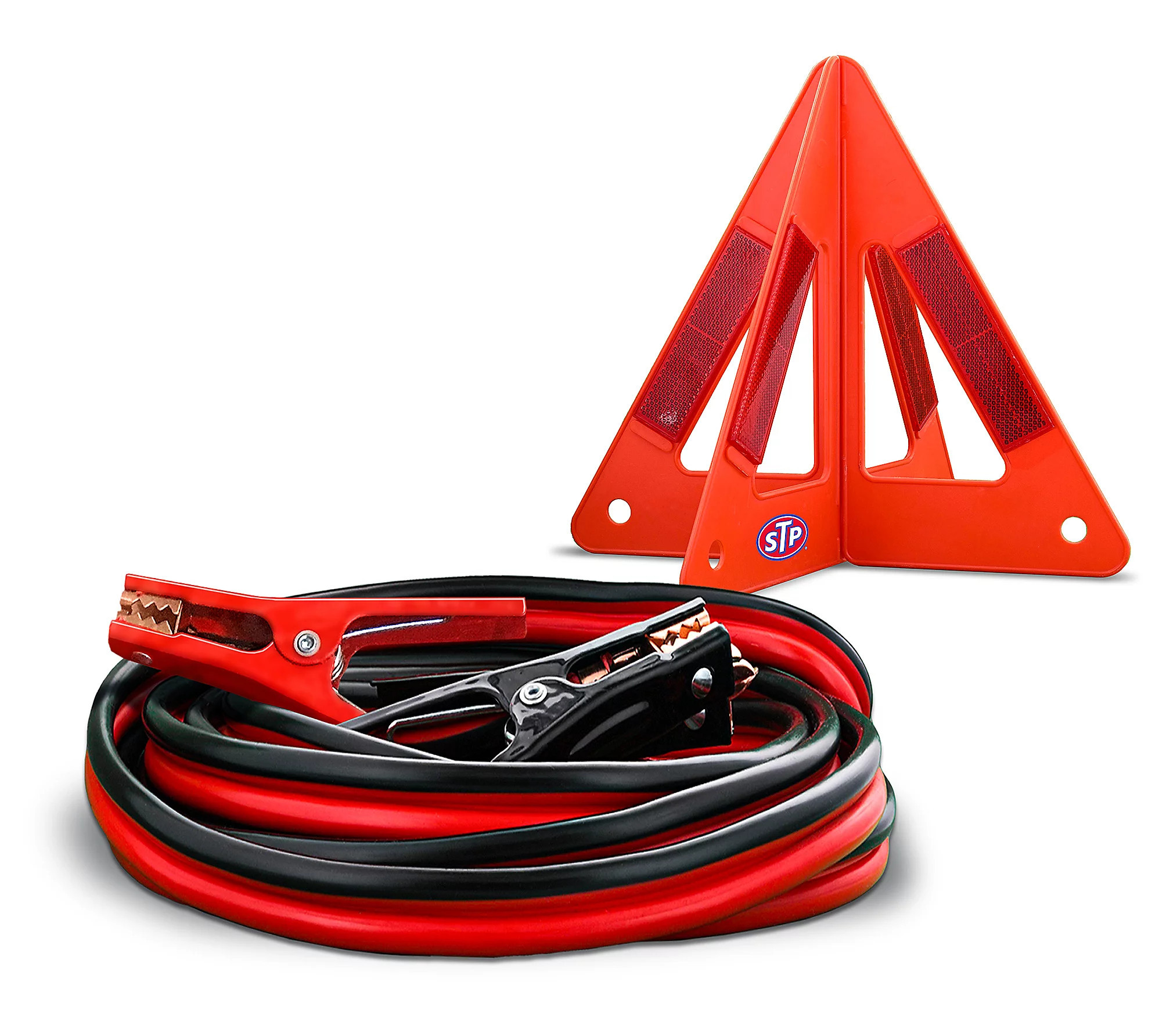 STP Emergency Roadside 3-Piece Kit with 12ft Ju mper Cables | QVC