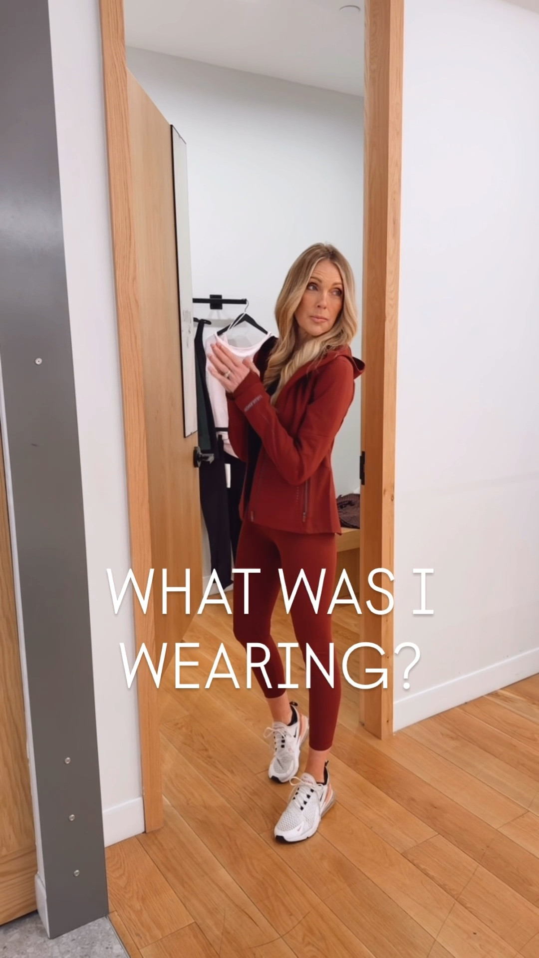 Oops forgot to tag my own outfit that I wore... Rockwood.. the new color! Love it so much! More of a muted holiday color. 

#LTKStyleTip #LTKActive #LTKOver40