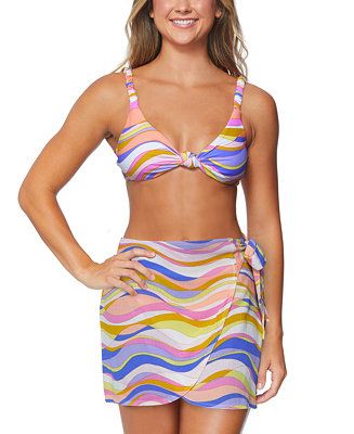 Raisins Juniors' Jamaica Printed Bikini Top & Sunshine Wrap Cover-Up Skirt - Macy's | Macy's