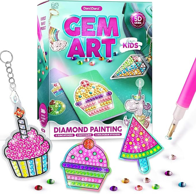 Dan&Darci Diamond Art Kit for Kids - Gem Painting Arts & Crafts Kits for Ages 6-12- Christmas Gif... | Amazon (US)