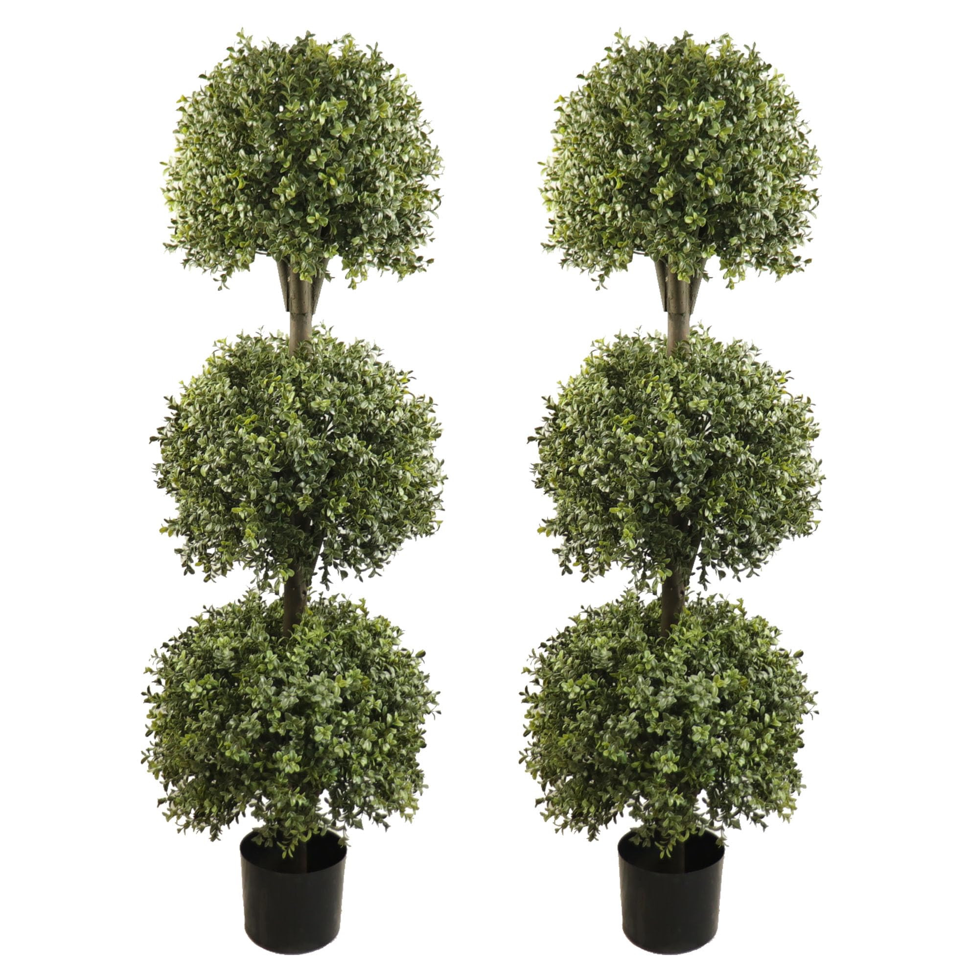 ALL SEASON GREEN 56'' Large Triple Ball Artificial Topiaries Tree UV Pre-Potted Outdoor Plants Po... | Amazon (US)