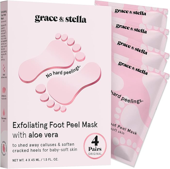 grace & stella Award-Winning Foot Peel Mask - Foot Peeling Mask with Aloe Vera - Moisturizing Foo... | Amazon (US)