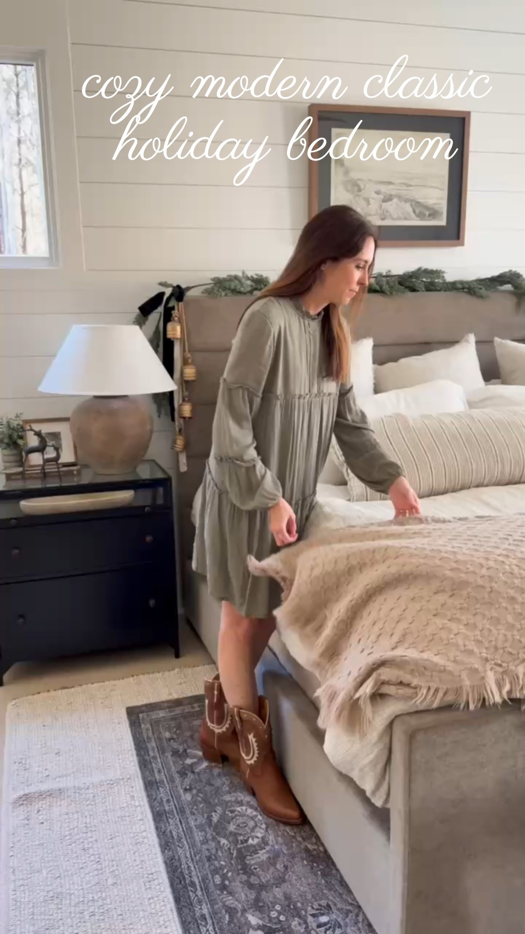 ✨ Want your bedroom to feel like a boutique hotel during the holidays?
This Modern Classic space layers neutral bedding, cozy textures, greenery garland with brass bells, earth-tone pillows, and clean black nightstands for the perfect timeless look. Soft, warm, inviting — holiday decor doesn’t get more elevated than this.

#porcheandco #modernclassicbedroom #holidaybedroomdecor #neutralhomeaesthetic #layeredbedding #cozybedroomvibes #christmasgreenery #holidaygarland #shiplapbedroom #earthtoneinteriors #bedroominspiration #winterhomedecor

Do you want to bring our dreamy Modern Classic style interior design into your own home? 🏡 You’re in luck! Reserve our Online Interior Design packages today -> https://porcheandco.com/edesign ✨ We can’t wait to work with you & design your home with #porcheandco


#LTKHome #LTKSeasonal #LTKHoliday
