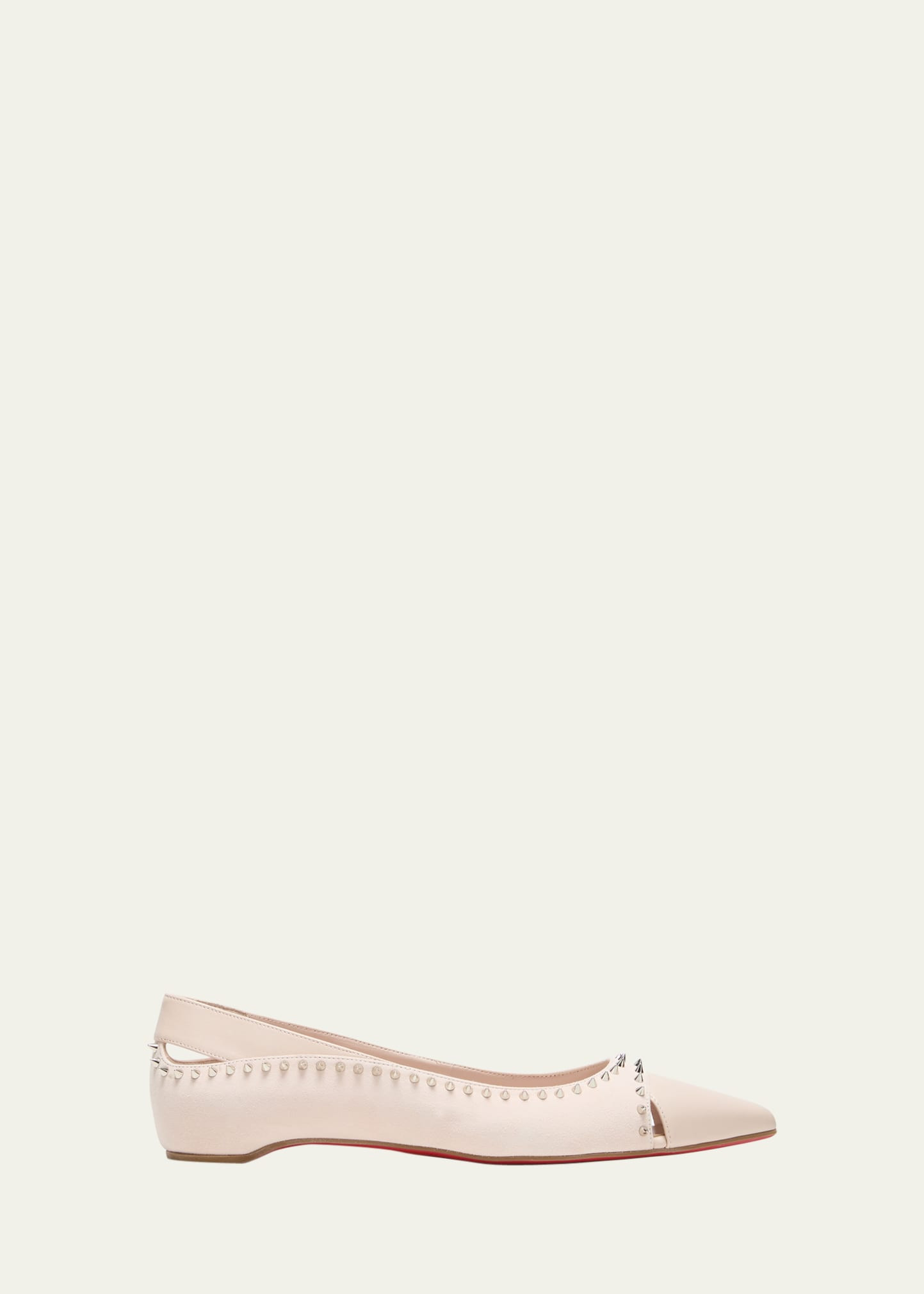Duvettina Leather Spike Red Sole Ballerina Flats | Bergdorf Goodman