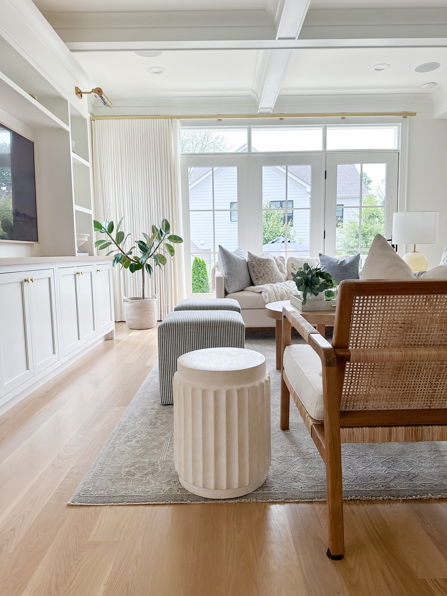 My white built in was custom but I’m linking a similar one from pottery barn. Media center, Living room design, gray rug, cane accent chair, modern coastal interiors, Target, Amazon, Wayfair, white built in 

#LTKstyletip #LTKsalealert #LTKhome