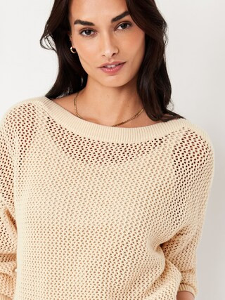 Boat-Neck Open-Stitch Sweater | Old Navy (CA)
