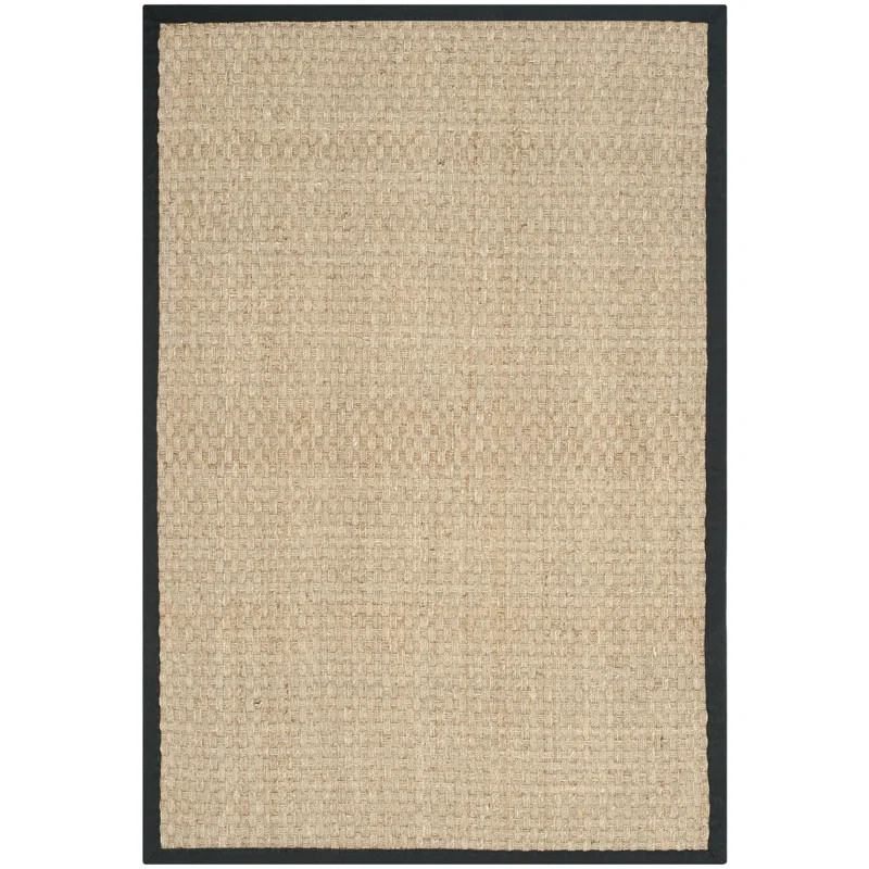 Jeremy Bamboo Slat/Seagrass Natural / Black Area Rug | Wayfair North America