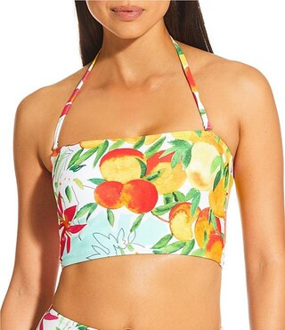 Antonio Melani Flamingos Detachable Halter Strap Bandeau Swim Top & Classic Hipster Swim Bottom |... | Dillard's