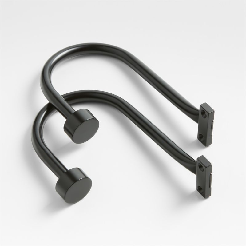 Matte Black Curtain Tie Backs, Set of 2 + Reviews | Crate & Barrel | Crate & Barrel