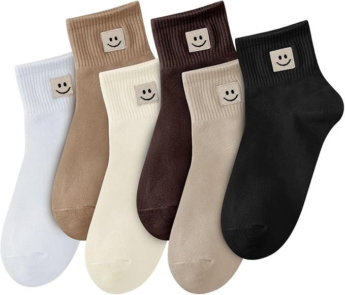 Women Ankle Socks Cute: 6/10 Pairs Funny Smile Face Gifts Socks - Cotton Sock for Low Cut Shoes | Amazon (US)