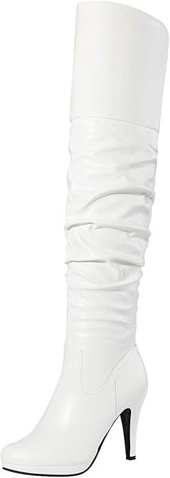 DREAM PAIRS Women's Thigh High Chunky Heel Platform Over The Knee Boots | Amazon (US)