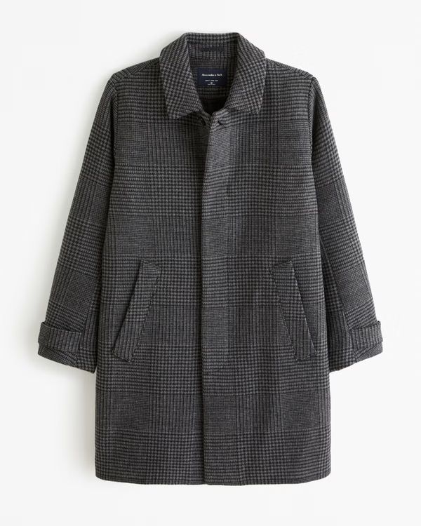 Men's Wool-Blend Mac Coat | Men's Coats & Jackets | Abercrombie.com | Abercrombie & Fitch (US)