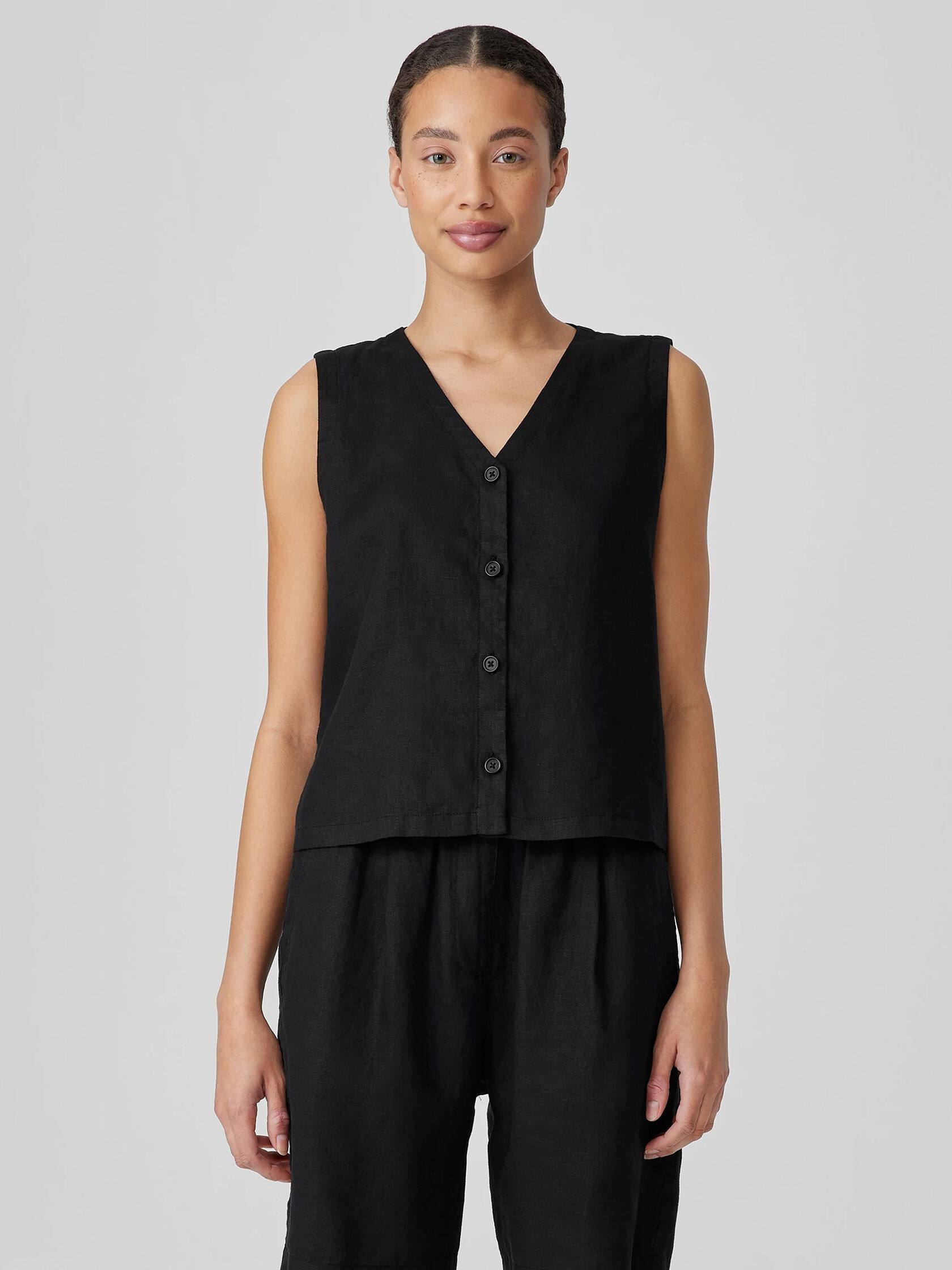 Organic Linen Vest | Eileen Fisher