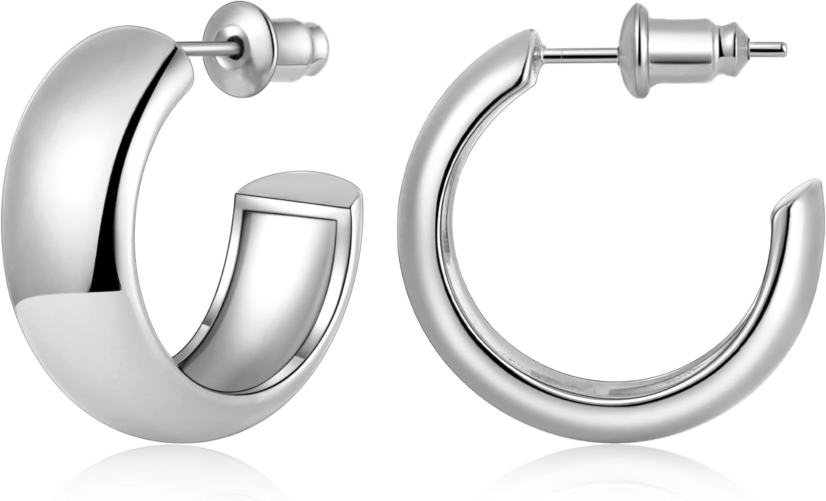 Gamicy Small 14K Gold Plated Hoop Earrings for Women with 925 Stering Silver Post, 14K Real Gold ... | Amazon (US)