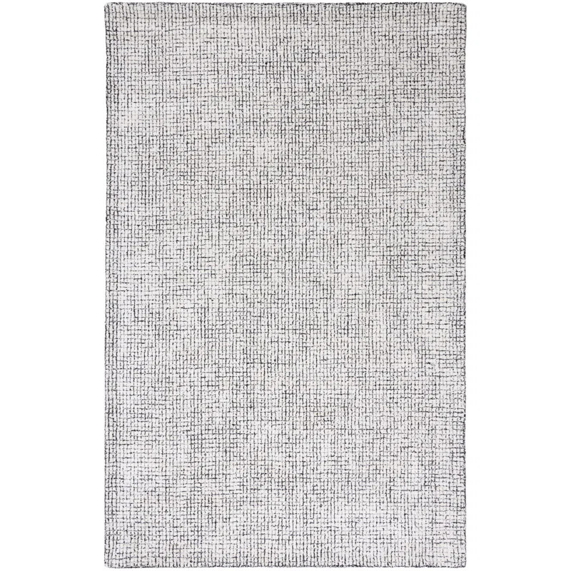 Trisler Abstract Handmade Tufted Area Rug in Ivory/Black | Wayfair North America