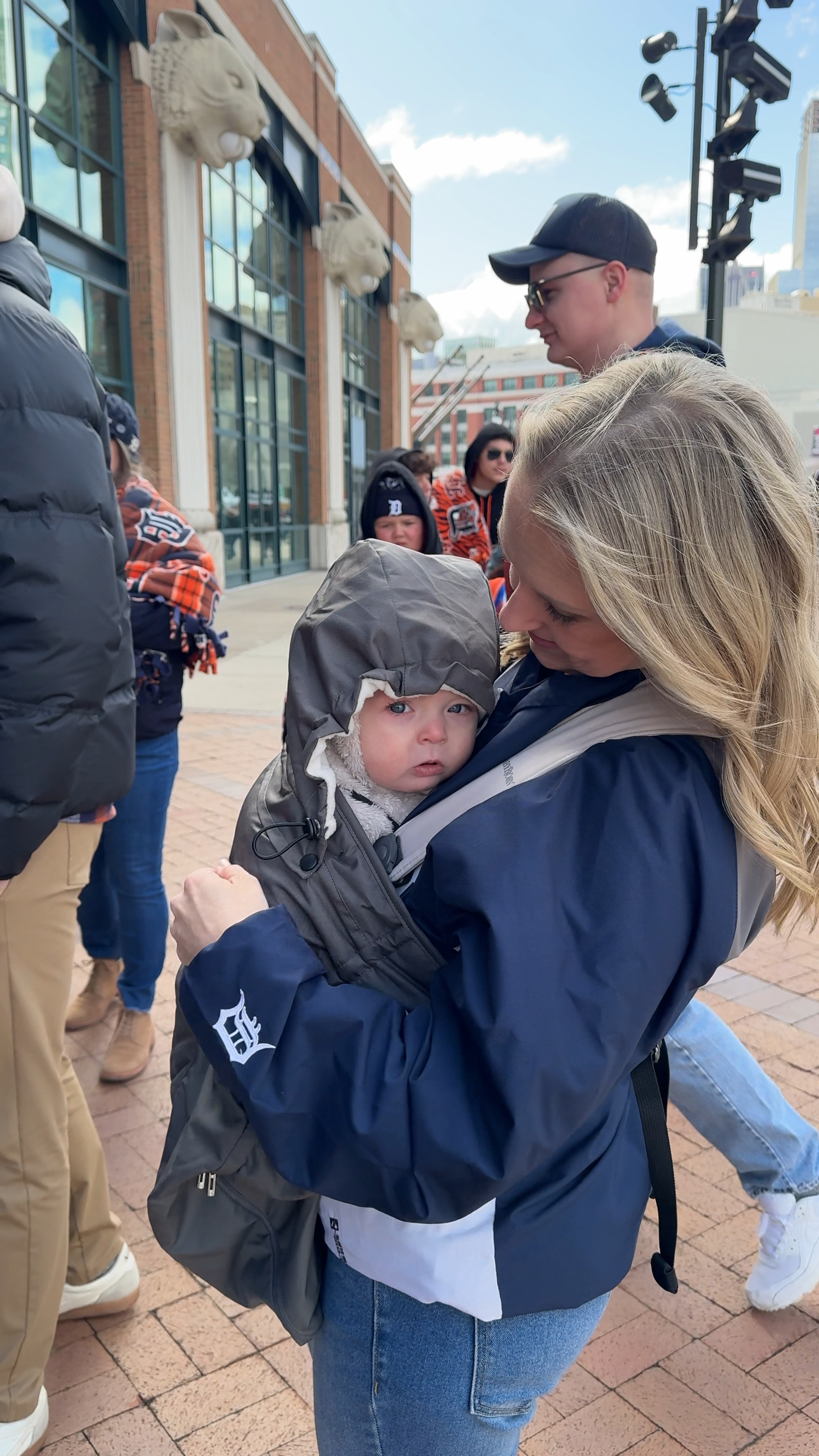 I got this baby carrier cover on Amazon, it’s super cool it just clips on to the baby carrier and it’s like a little coat for him 🥰 baby items, winter must haves, for mom/baby, baby carrier coat, Come Stay Awhile, Amanda Vernaci