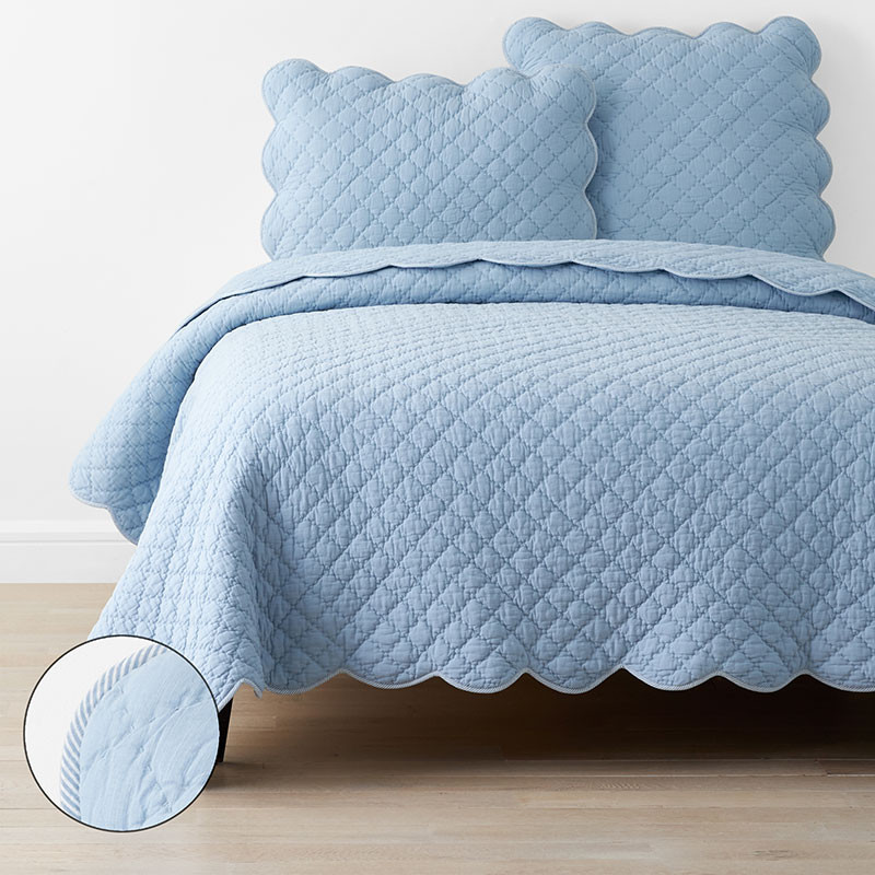 Scallop Quilt - Blue Sea, Twin/Twin XL | The Company Store