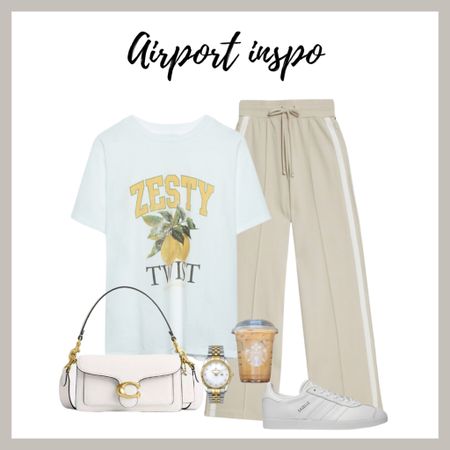 Airport outfit, travel outfit, holiday, wide leg trousers, coach bag, tee, ootd 

#LTKSeasonal #LTKeurope #LTKtravel