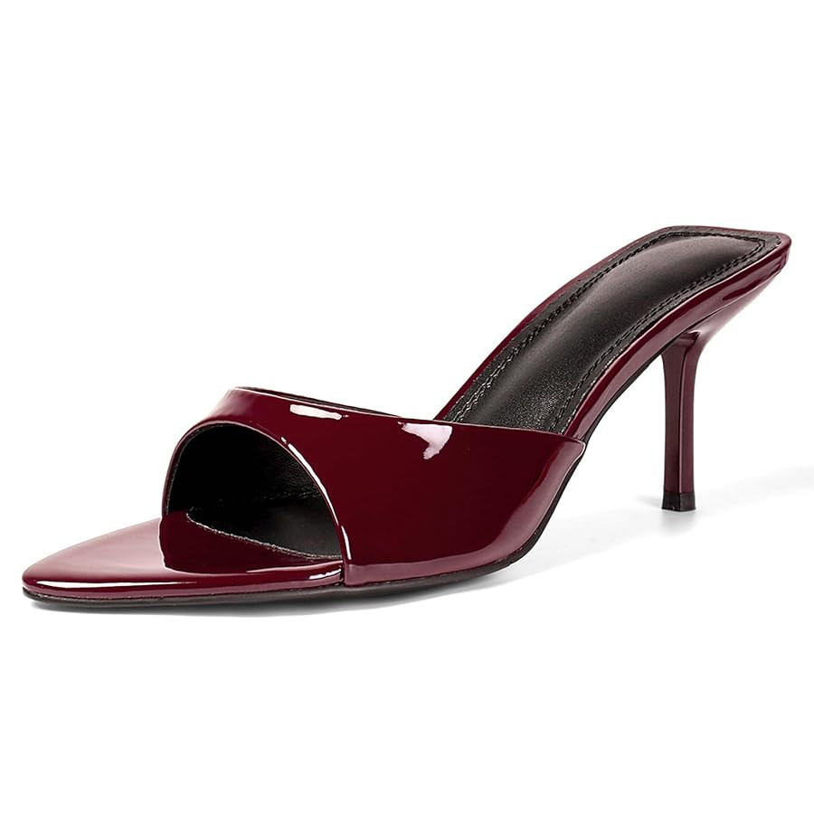 QIV Leopard Kitten Heels Pointed Toe Mule Heels for Women Open Toe Kitten Heel for Party Dressy W... | Amazon (US)