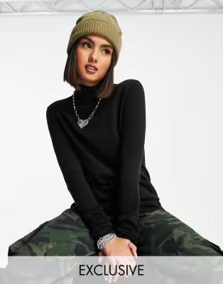 COLLUSION knitted roll neck in black | ASOS (Global)