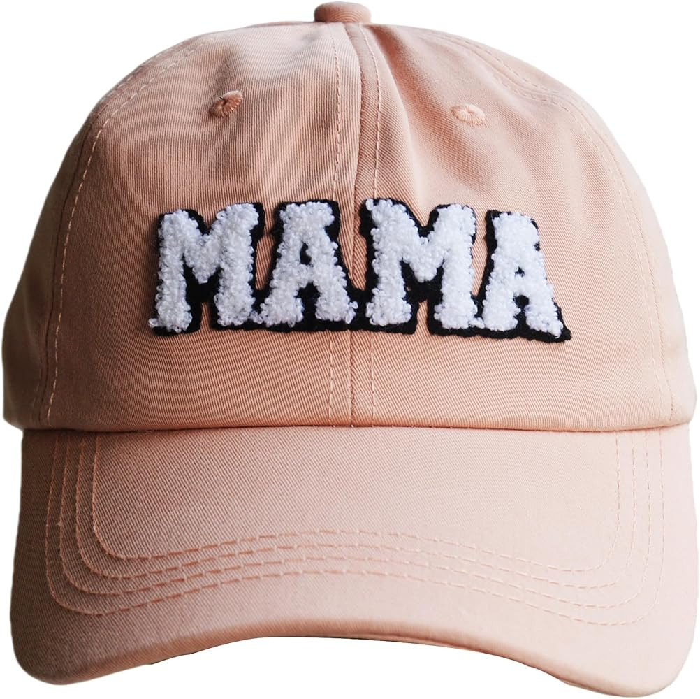 Chenille-Patch Mama-Baseball-Cap Cotton Baseball-Hat-for-Women-Girl Fall-Winter-Summer Outdoor Ca... | Amazon (US)