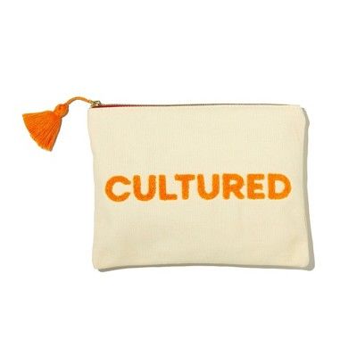 Cultured Travel Pouch with Flocking Texture on Words 7"x9" - Be Rooted | Target