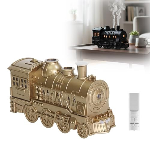 300ML Vintage Steam Train, 2026 New Train Diffusers Humidifier with 2-Color LED Light, Christmas Vintage Steam Train Decor Humidifier for Home Bedroom (Light Gold) | Amazon (US)
