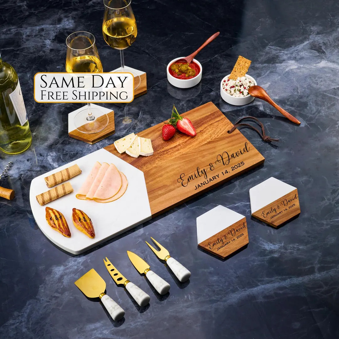 Charcuterie Board, Wedding Gift, Gift for Couple, Anniversary Gift, Housewarming Gift, Engagement... | Etsy (US)