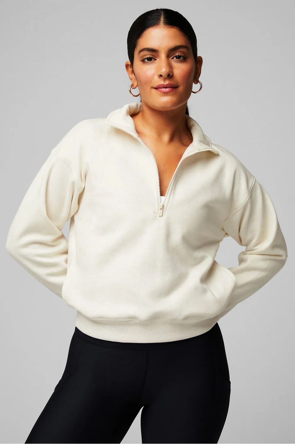 Cozy Fleece Half Zip Sweatshirt | Fabletics - North America