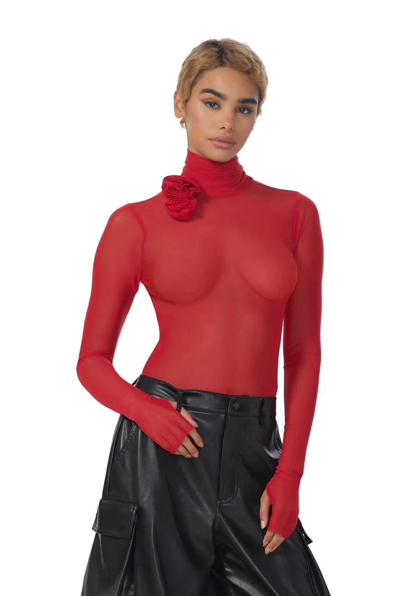 Zadie Rosette Top - Jester Red | ShopAFRM