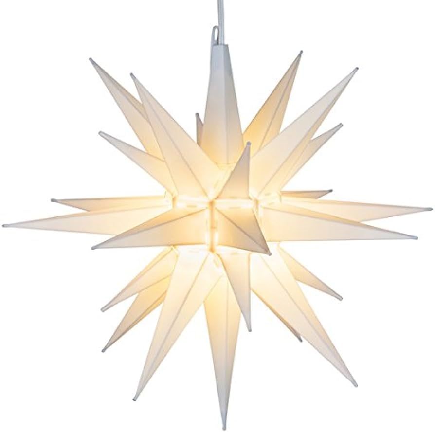 Elf Logic 21" Large Warm White LED Moravian Star - Hanging Outdoor Christmas Light - Use as Holid... | Amazon (US)