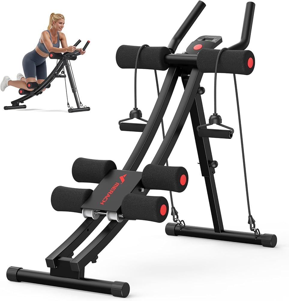 MERACH Dual Track Ab Machine, Adjustable Ab Trainer Machine, Ab Workout Equipment for Home Gym, E... | Amazon (US)