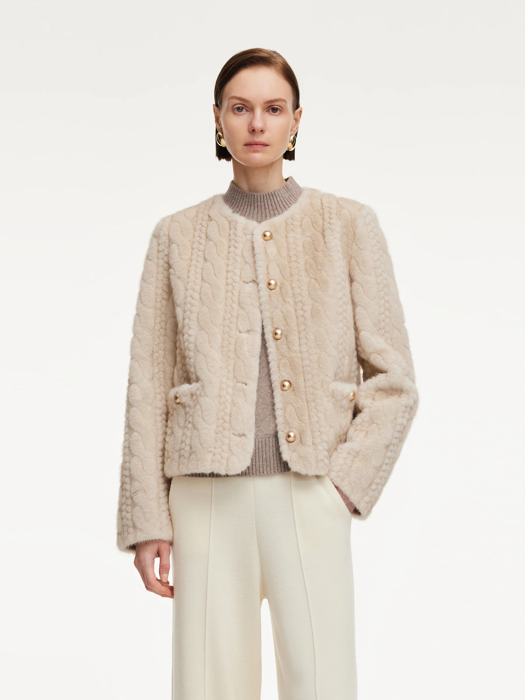 Eco-friendly Faux Fur Textured Women Coat | GOELIA