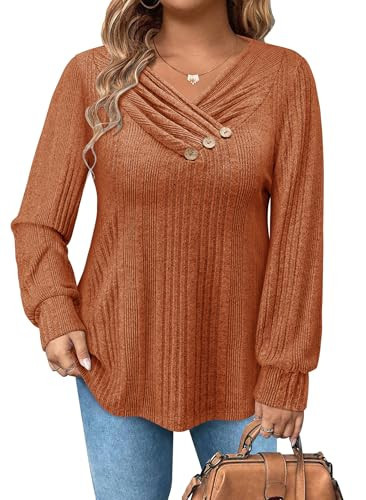Gzrsfz Lightweight Sweater Tops Plus Size Tunic Tops Fall Fashion Outfits | Amazon (US)