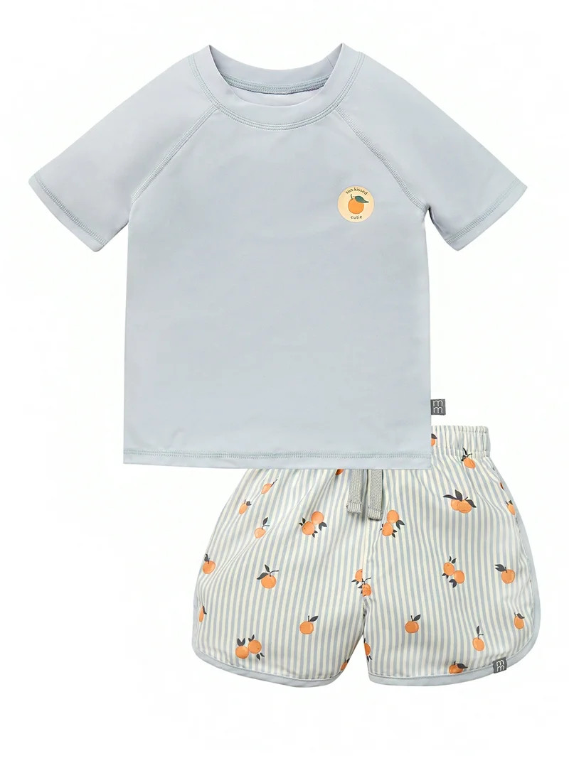Modern Moments by Gerber Toddler Boy Short Sleeve Rash Guard and Trunk Set, 2-Piece, Sizes 12M - ... | Walmart (US)