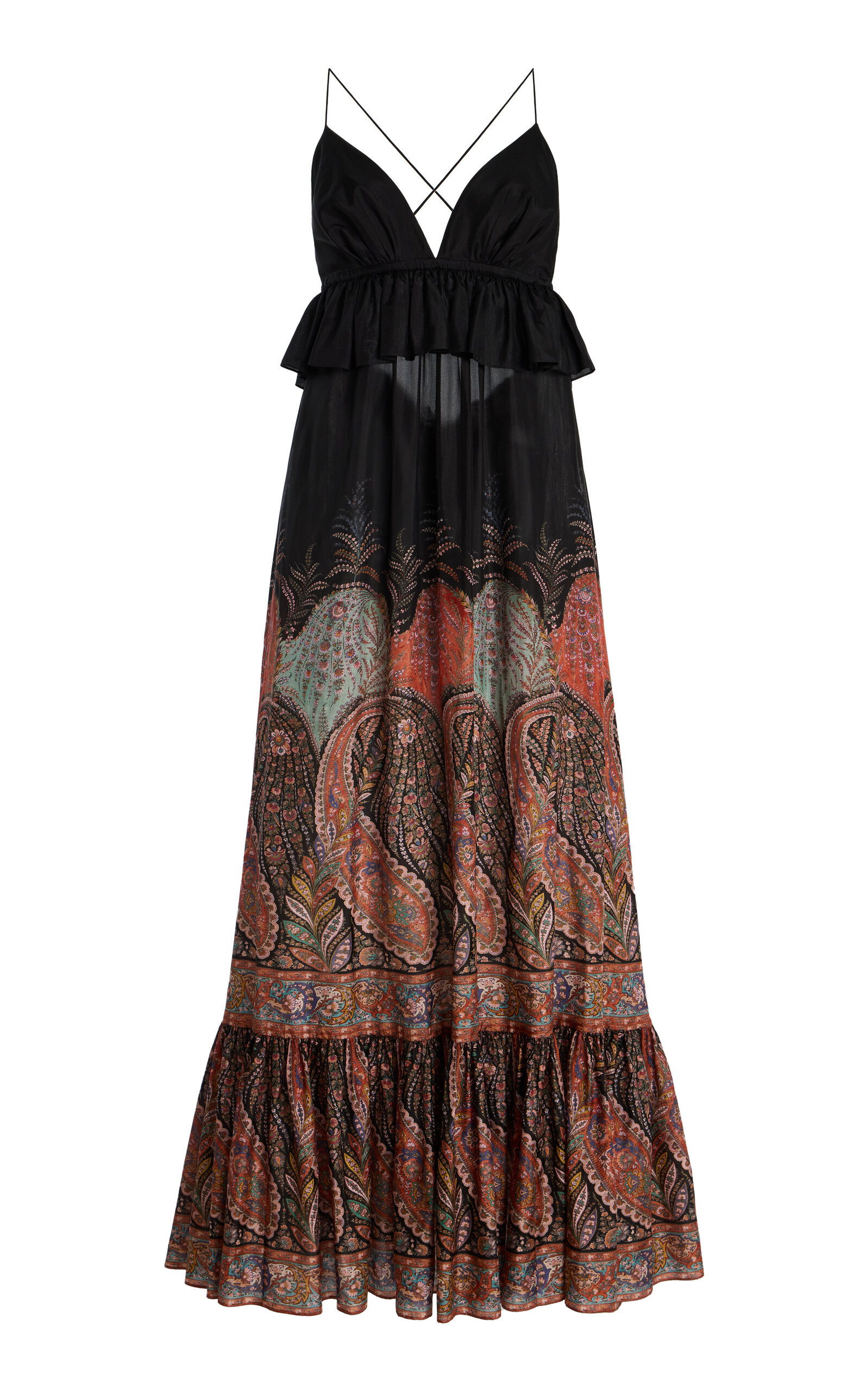 Zimmermann - Rhiannon Ruffled Silk Maxi Dress - Multi - 0P - Moda Operandi | Moda Operandi (Global)