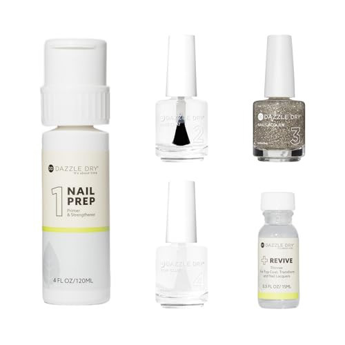 Dazzle Dry Full System Kit - Shooting Star - A warm silver glitter. Sheer glitter. (5 Piece Kit) | Amazon (US)