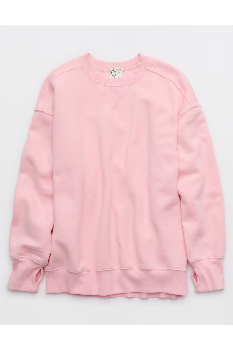 OFFLINE By Aerie Cloud Fleece Oversized Crewneck Women's Club Pink L | Aerie