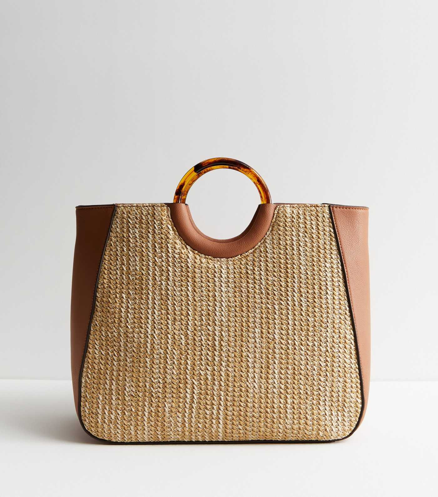 Tan Raffia Round Handle Tote Bag | New Look | New Look (UK)