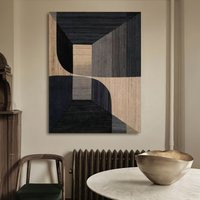 Beige & Black Abstract Painting On Canvas Wabi Sabi Wall Art Minimalist Neutral | Etsy (US)