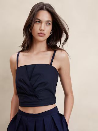 Cross-Front Cropped Top | Banana Republic Factory