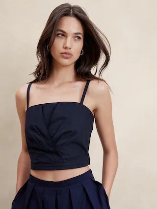 Cross-Front Cropped Top | Banana Republic Factory