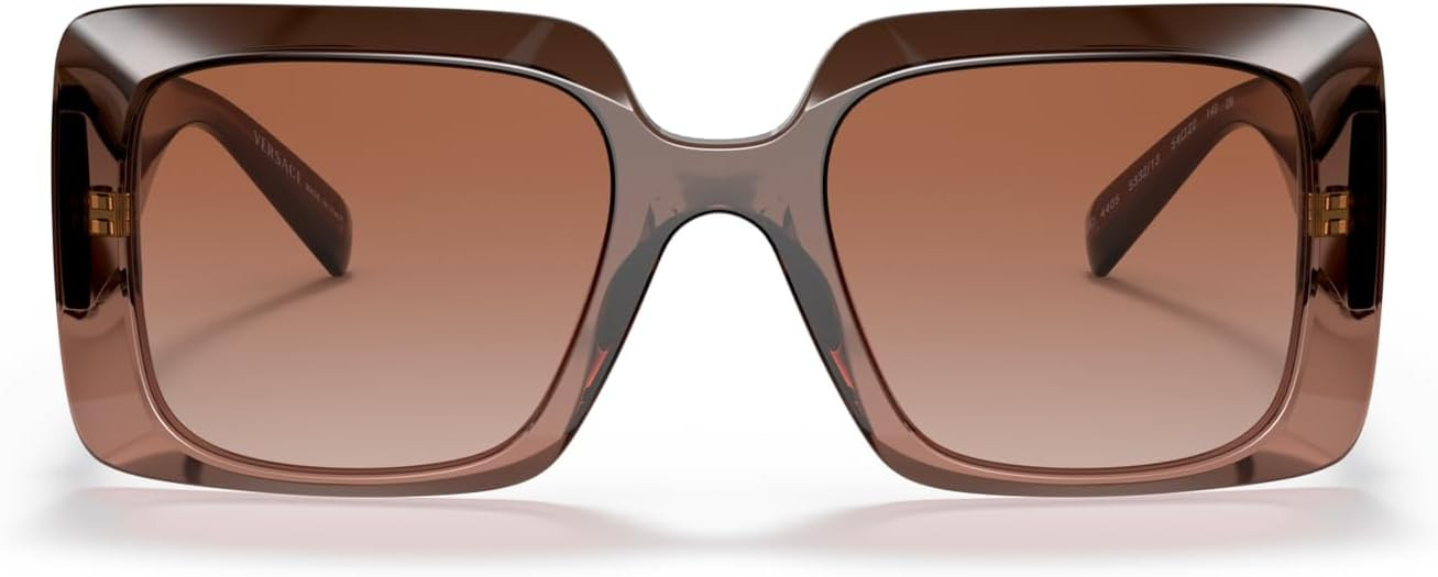 Versace VE 4405 533213 Brown Plastic Rectangle Sunglasses Brown Gradient Lens | Amazon (US)