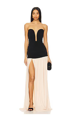 Lovers and Friends Ari Gown in Black & Ivory from Revolve.com | Revolve Clothing (Global)