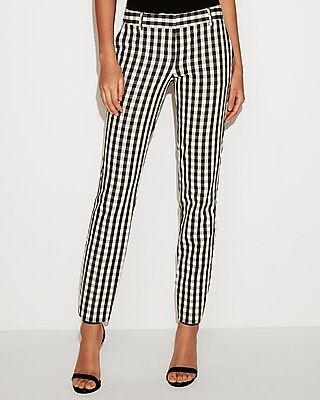 Express Womens Low Rise Check Columnist Ankle Pant | Express