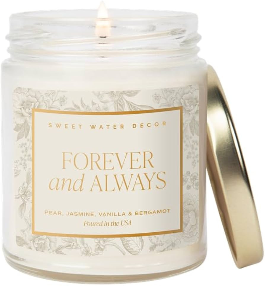Sweet Water Decor Forever and Always Wedding Candle, Bridal Shower Gift, Scents; Pear, Jasmine, V... | Amazon (US)