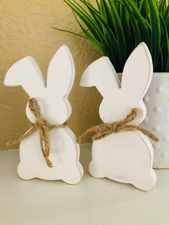 Easter Bunnies  Rustic Bunny  Wooden Bunny  Farmhouse Decor | Etsy | Etsy (US)
