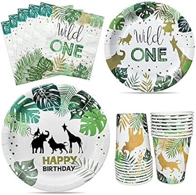HIPEEWO Wild One Birthday Decorations - Wild One Party Supplies, Including Plates, Napkins, and C... | Amazon (US)