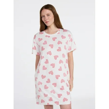 Joyspun Women's Dreamy Soft Collection Short Sleeve Sleepshirt, Sizes S/M-2X/3X | Walmart (US)
