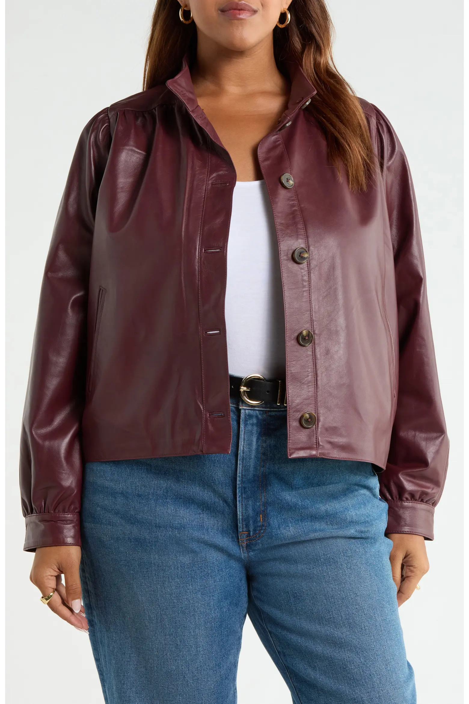 Leather Swing Jacket (Women) | Nordstrom | Nordstrom